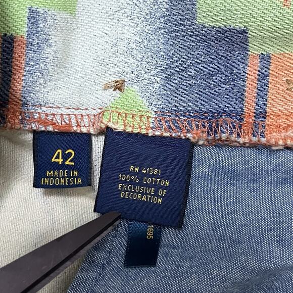 Polo Ralph Lauren Mens Aztec Print Raw Hem Shorts Size 42 Colorful Southwestern - Picture 7 of 9